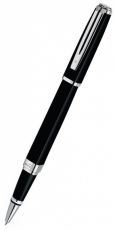 Ручка роллер WATERMAN Exception Slim (S0637070) Black ST (F) чернила: черный латунь посеребрение